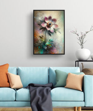 Windflower (Anemone) Oil Painting Style Art Print - Whimsical Painting Framed Plant Wall Art 15 Windflower (Anemone) Oil Painting Style Art Print - Whimsical Painting Framed Plant Wall Art - Image 2