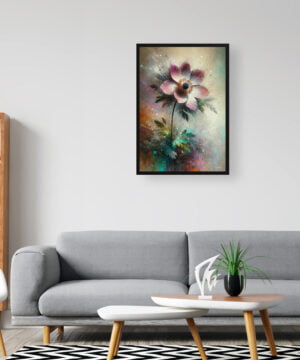Windflower (Anemone) Oil Painting Style Art Print - Whimsical Painting Framed Plant Wall Art 16 Windflower (Anemone) Oil Painting Style Art Print - Whimsical Painting Framed Plant Wall Art - Image 3