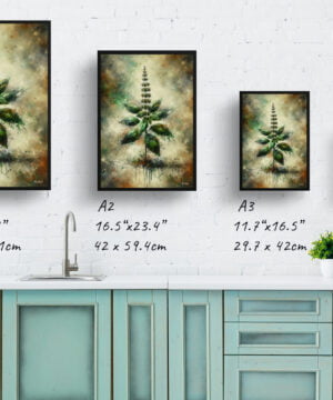 Basil (Ocimum Basilicum) Oil Painting Style Art Print - Whimsical Painting Framed Plant Wall Art 17 Basil (Ocimum Basilicum) Oil Painting Style Art Print - Whimsical Painting Framed Plant Wall Art - Image 4