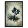 Black Velvet Alocasia (Alocasia Reginula) Oil Painting Style Art Print - Whimsical Painting Framed Plant Wall Art 1 oil whimsical home plants black velvet alocasiaalocasia reginula front view