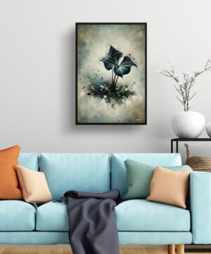 Black Velvet Alocasia (Alocasia Reginula) Oil Painting Style Art Print - Whimsical Painting Framed Plant Wall Art 15 Black Velvet Alocasia (Alocasia Reginula) Oil Painting Style Art Print - Whimsical Painting Framed Plant Wall Art - Image 2
