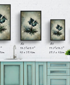 Black Velvet Alocasia (Alocasia Reginula) Oil Painting Style Art Print - Whimsical Painting Framed Plant Wall Art 17 Black Velvet Alocasia (Alocasia Reginula) Oil Painting Style Art Print - Whimsical Painting Framed Plant Wall Art - Image 4