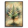 Boston Fern (Nephrolepis Exaltata) Oil Painting Style Art Print - Whimsical Painting Framed Plant Wall Art 2 oil whimsical home plants boston fernnephrolepis exaltata front view