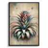Bromeliads (Bromeliaceae) Oil Painting Style Art Print - Whimsical Painting Framed Plant Wall Art 2 oil whimsical home plants bromeliadsbromeliaceae front view