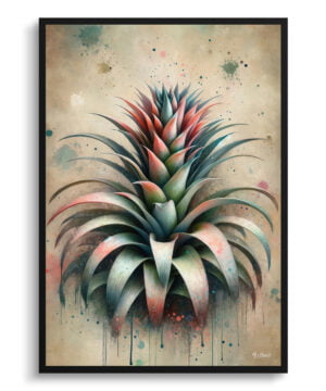 Bromeliads (Bromeliaceae) Oil Painting Style Art Print - Whimsical Painting Framed Plant Wall Art