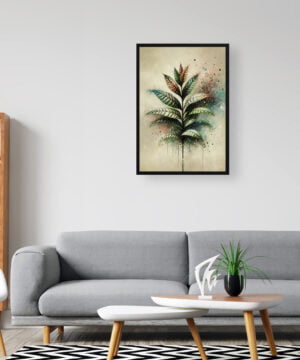 Chinese Evergreen (Aglaonema Commutatum) Oil Painting Style Art Print - Whimsical Painting Framed Plant Wall Art 16 Chinese Evergreen (Aglaonema Commutatum) Oil Painting Style Art Print - Whimsical Painting Framed Plant Wall Art - Image 3