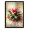 Christmas cactus (Schlumbergera x buckleyi) Oil Painting Style Art Print - Whimsical Painting Framed Plant Wall Art 2 oil whimsical home plants christmas cactusschlumbergera x buckleyi front view