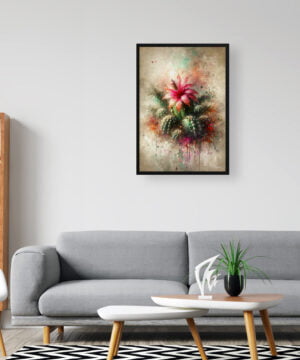 Christmas cactus (Schlumbergera x buckleyi) Oil Painting Style Art Print - Whimsical Painting Framed Plant Wall Art 16 Christmas cactus (Schlumbergera x buckleyi) Oil Painting Style Art Print - Whimsical Painting Framed Plant Wall Art - Image 3