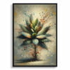 Croton (Codiaeum Variegatum) Oil Painting Style Art Print - Whimsical Painting Framed Plant Wall Art 2 oil whimsical home plants crotoncodiaeum variegatum front view