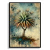 Dragon Tree (Dracaena Marginata) Oil Painting Style Art Print - Whimsical Painting Framed Plant Wall Art 1 oil whimsical home plants dragon treedracaena marginata front view