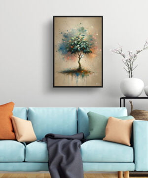 Ficus Audrey (Ficus benghalensis) Oil Painting Style Art Print - Whimsical Painting Framed Plant Wall Art - Image 2