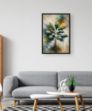 Fiddle Leaf Fig (Ficus Lyrata) Oil Painting Style Art Print - Whimsical Painting Framed Plant Wall Art - Image 3