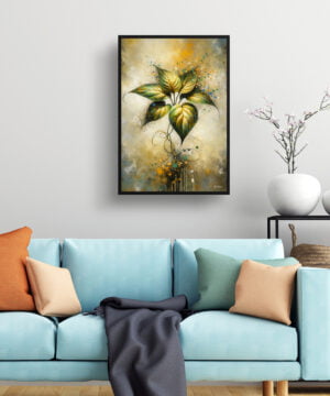 Golden Pothos (Epipremnum aureum) Oil Painting Style Art Print - Whimsical Painting Framed Plant Wall Art 15 Golden Pothos (Epipremnum aureum) Oil Painting Style Art Print - Whimsical Painting Framed Plant Wall Art - Image 2