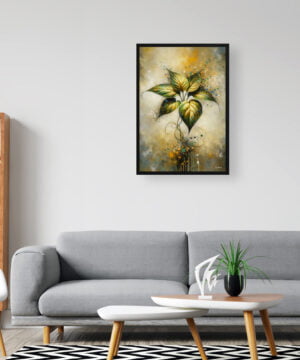 Golden Pothos (Epipremnum aureum) Oil Painting Style Art Print - Whimsical Painting Framed Plant Wall Art 16 Golden Pothos (Epipremnum aureum) Oil Painting Style Art Print - Whimsical Painting Framed Plant Wall Art - Image 3