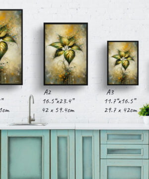 Golden Pothos (Epipremnum aureum) Oil Painting Style Art Print - Whimsical Painting Framed Plant Wall Art 17 Golden Pothos (Epipremnum aureum) Oil Painting Style Art Print - Whimsical Painting Framed Plant Wall Art - Image 4