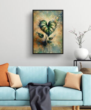 Heartleaf Philodendron (Philodendron Hederaceum) Oil Painting Style Art Print - Whimsical Painting Framed Plant Wall Art 15 Heartleaf Philodendron (Philodendron Hederaceum) Oil Painting Style Art Print - Whimsical Painting Framed Plant Wall Art - Image 2