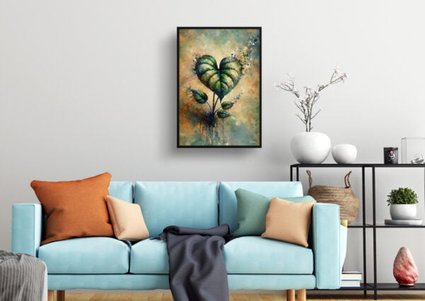 oil whimsical home plants heartleaf philodendronphilodendron hederaceum living room