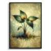 Homalomena army Oil Painting Style Art Print - Whimsical Painting Framed Plant Wall Art 2 oil whimsical home plants homalomena army front view