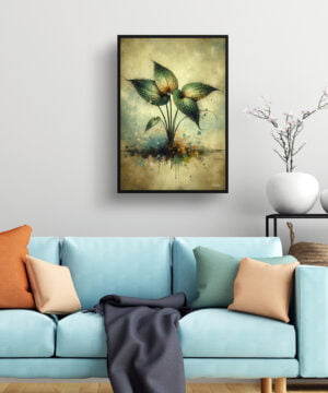 Homalomena army Oil Painting Style Art Print - Whimsical Painting Framed Plant Wall Art 15 Homalomena army Oil Painting Style Art Print - Whimsical Painting Framed Plant Wall Art - Image 2