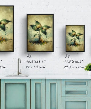Homalomena army Oil Painting Style Art Print - Whimsical Painting Framed Plant Wall Art 17 Homalomena army Oil Painting Style Art Print - Whimsical Painting Framed Plant Wall Art - Image 4