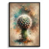 Indian head cactus (Parodia cactus) Oil Painting Style Art Print - Whimsical Painting Framed Plant Wall Art 1 oil whimsical home plants indian head cactusparodia cactus front view