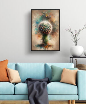 Indian head cactus (Parodia cactus) Oil Painting Style Art Print - Whimsical Painting Framed Plant Wall Art 15 Indian head cactus (Parodia cactus) Oil Painting Style Art Print - Whimsical Painting Framed Plant Wall Art - Image 2