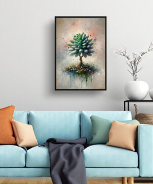 Jade Plant (Crassula Ovata) Oil Painting Style Art Print - Whimsical Painting Framed Plant Wall Art 15 Jade Plant (Crassula Ovata) Oil Painting Style Art Print - Whimsical Painting Framed Plant Wall Art - Image 2