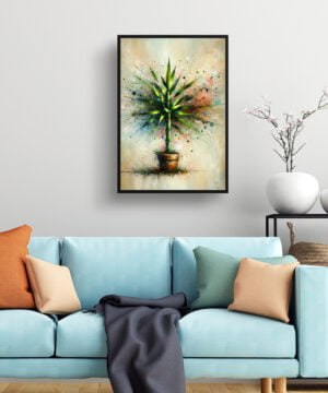 Lucky Bamboo (Dracaena Sanderiana) Oil Painting Style Art Print - Whimsical Painting Framed Plant Wall Art 15 Lucky Bamboo (Dracaena Sanderiana) Oil Painting Style Art Print - Whimsical Painting Framed Plant Wall Art - Image 2