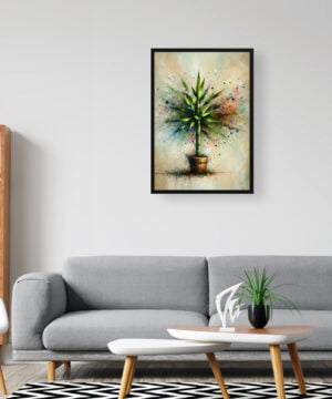 Lucky Bamboo (Dracaena Sanderiana) Oil Painting Style Art Print - Whimsical Painting Framed Plant Wall Art 16 Lucky Bamboo (Dracaena Sanderiana) Oil Painting Style Art Print - Whimsical Painting Framed Plant Wall Art - Image 3