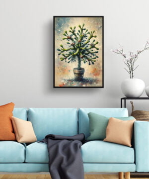 Mistletoe Cactus (Rhipsalis baccifera) Oil Painting Style Art Print - Whimsical Painting Framed Plant Wall Art 15 Mistletoe Cactus (Rhipsalis baccifera) Oil Painting Style Art Print - Whimsical Painting Framed Plant Wall Art - Image 2
