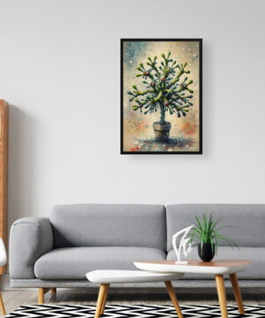 Mistletoe Cactus (Rhipsalis baccifera) Oil Painting Style Art Print - Whimsical Painting Framed Plant Wall Art 16 Mistletoe Cactus (Rhipsalis baccifera) Oil Painting Style Art Print - Whimsical Painting Framed Plant Wall Art - Image 3