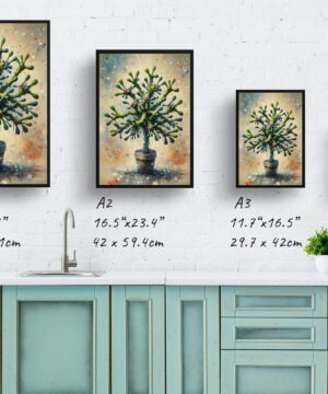 Mistletoe Cactus (Rhipsalis baccifera) Oil Painting Style Art Print - Whimsical Painting Framed Plant Wall Art 17 Mistletoe Cactus (Rhipsalis baccifera) Oil Painting Style Art Print - Whimsical Painting Framed Plant Wall Art - Image 4