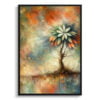 Money Tree (Guiana Chestnut) Oil Painting Style Art Print - Whimsical Painting Framed Plant Wall Art 2 oil whimsical home plants money treeguiana chestnut front view
