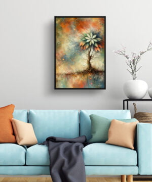 Money Tree (Guiana Chestnut) Oil Painting Style Art Print - Whimsical Painting Framed Plant Wall Art 15 Money Tree (Guiana Chestnut) Oil Painting Style Art Print - Whimsical Painting Framed Plant Wall Art - Image 2
