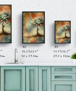 Money Tree (Guiana Chestnut) Oil Painting Style Art Print - Whimsical Painting Framed Plant Wall Art 17 Money Tree (Guiana Chestnut) Oil Painting Style Art Print - Whimsical Painting Framed Plant Wall Art - Image 4
