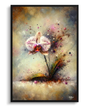 Moth Orchid (Phalaenopsis amabilis)  Oil Painting Style Art Print - Whimsical Painting Framed Plant Wall Art