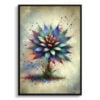 Oyster Plant (Tradescantia Spathacea) Oil Painting Style Art Print - Whimsical Painting Framed Plant Wall Art 2 oil whimsical home plants oyster planttradescantia spathacea front view
