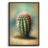 Peanut Cactus (Echinopsis chamaecereus) Oil Painting Style Art Print - Whimsical Painting Framed Plant Wall Art 1 oil whimsical home plants peanut cactusechinopsis chamaecereus front view