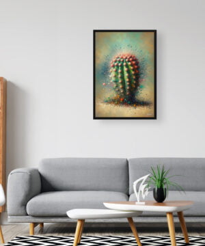 Peanut Cactus (Echinopsis chamaecereus) Oil Painting Style Art Print - Whimsical Painting Framed Plant Wall Art 16 Peanut Cactus (Echinopsis chamaecereus) Oil Painting Style Art Print - Whimsical Painting Framed Plant Wall Art - Image 3