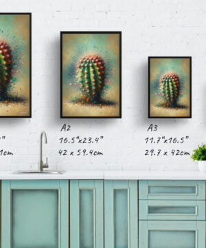 Peanut Cactus (Echinopsis chamaecereus) Oil Painting Style Art Print - Whimsical Painting Framed Plant Wall Art 17 Peanut Cactus (Echinopsis chamaecereus) Oil Painting Style Art Print - Whimsical Painting Framed Plant Wall Art - Image 4