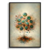 Pilea (Pilea Peperomioides) Oil Painting Style Art Print - Whimsical Painting Framed Plant Wall Art 1 oil whimsical home plants pileapilea peperomioides front view