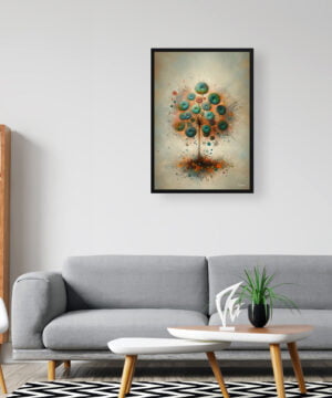 Pilea (Pilea Peperomioides) Oil Painting Style Art Print - Whimsical Painting Framed Plant Wall Art 16 Pilea (Pilea Peperomioides) Oil Painting Style Art Print - Whimsical Painting Framed Plant Wall Art - Image 3