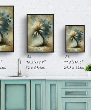 Ponytail Palm (Beaucarnea Recurvata) Oil Painting Style Art Print - Whimsical Painting Framed Plant Wall Art 17 Ponytail Palm (Beaucarnea Recurvata) Oil Painting Style Art Print - Whimsical Painting Framed Plant Wall Art - Image 4