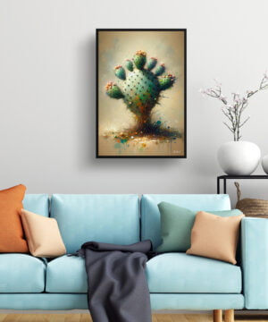 Prickly Pear Cactus (Opuntia) Oil Painting Style Art Print - Whimsical Painting Framed Plant Wall Art 15 Prickly Pear Cactus (Opuntia) Oil Painting Style Art Print - Whimsical Painting Framed Plant Wall Art - Image 2
