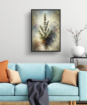 Rosemary (Salvia Rosmarinus) Oil Painting Style Art Print - Whimsical Painting Framed Plant Wall Art 15 Rosemary (Salvia Rosmarinus) Oil Painting Style Art Print - Whimsical Painting Framed Plant Wall Art - Image 2