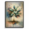 Rubber Plant (Ficus Elastica) Oil Painting Style Art Print - Whimsical Painting Framed Plant Wall Art 1 oil whimsical home plants rubber plantficus elastica front view