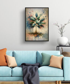 Rubber Plant (Ficus Elastica) Oil Painting Style Art Print - Whimsical Painting Framed Plant Wall Art 15 Rubber Plant (Ficus Elastica) Oil Painting Style Art Print - Whimsical Painting Framed Plant Wall Art - Image 2