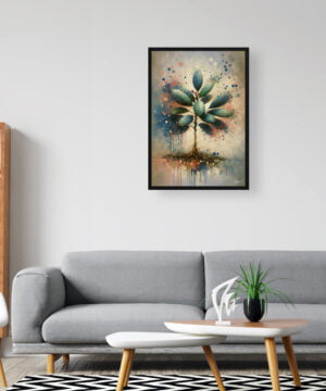 Rubber Plant (Ficus Elastica) Oil Painting Style Art Print - Whimsical Painting Framed Plant Wall Art 16 Rubber Plant (Ficus Elastica) Oil Painting Style Art Print - Whimsical Painting Framed Plant Wall Art - Image 3