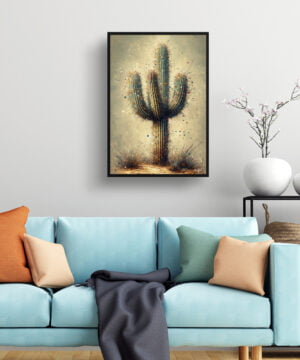 Saguaro Cactus (Carnegiea gigantea) Oil Painting Style Art Print - Whimsical Painting Framed Plant Wall Art 15 Saguaro Cactus (Carnegiea gigantea) Oil Painting Style Art Print - Whimsical Painting Framed Plant Wall Art - Image 2