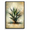 Snake Plant (Dracaena trifasciata) Oil Painting Style Art Print - Whimsical Painting Framed Plant Wall Art 1 oil whimsical home plants snake plantdracaena trifasciata front view